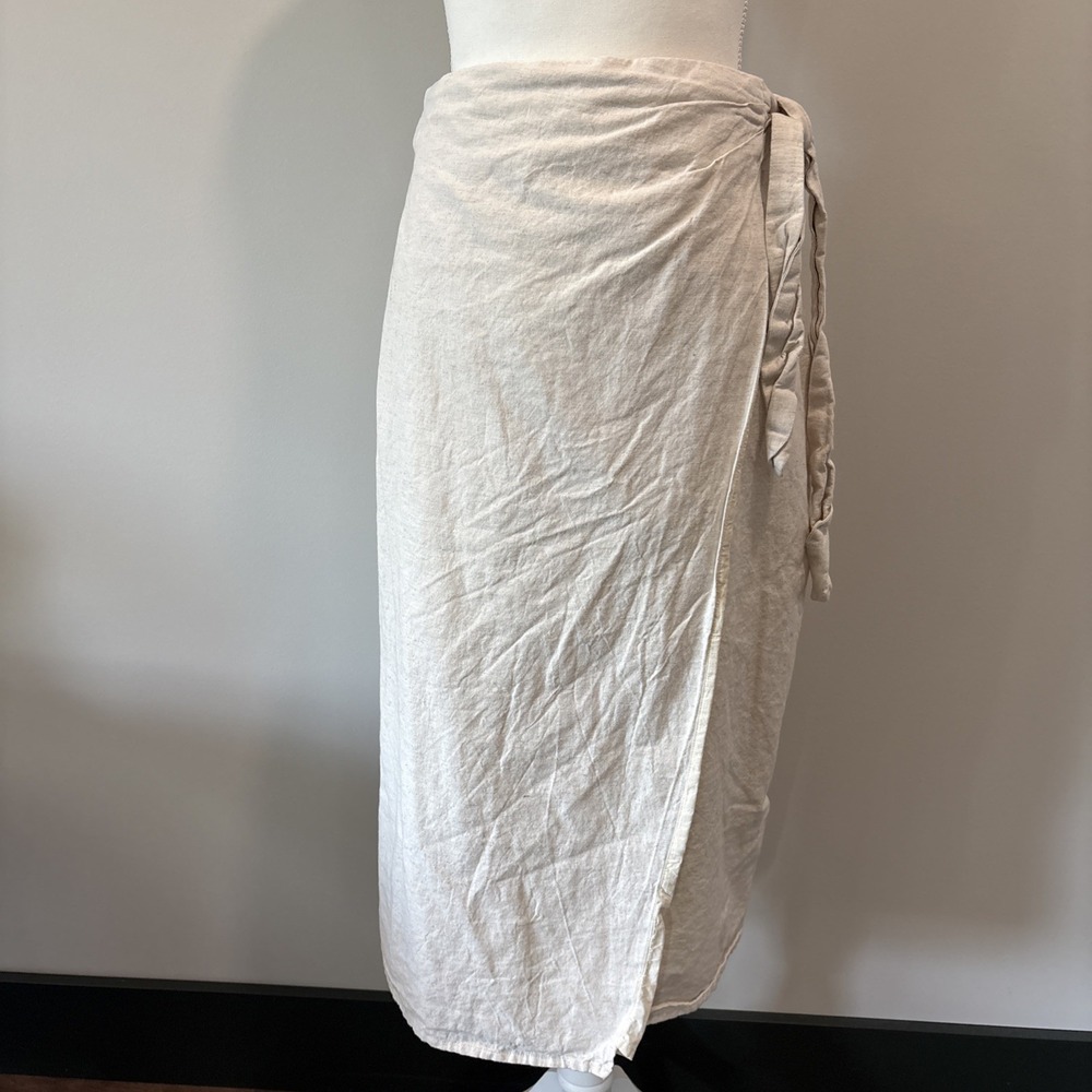 Modern Citizen Midi Skirt Linen Cotton Blend Lined Vacation Boho Medium